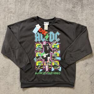 AC/DC Blow up Your Video Tour Sweater Retro NWT Adult M Graphic Tee Crew Neck